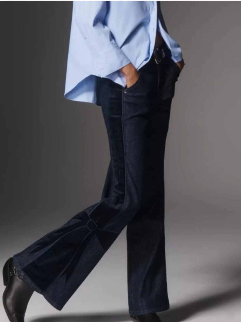 NWT! Maeve/Anthro “Bow Peep” Mid-Rise Flare Trouser Jeans - 24P